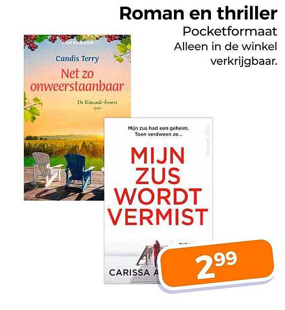 Roman en thriller Pocketformaat Alleen in de winkel verkrijgbaar.