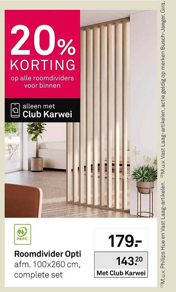 Roomdivider Opti 20% KORTING