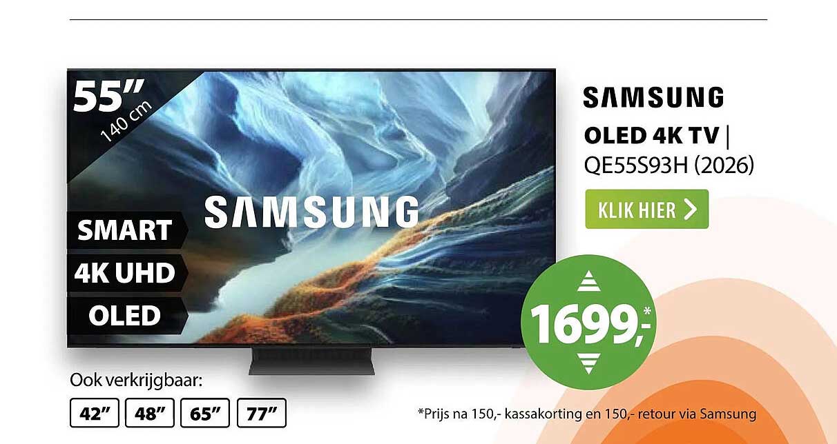 SAMSUNG OLED 4K TV QE55S93H (2026)