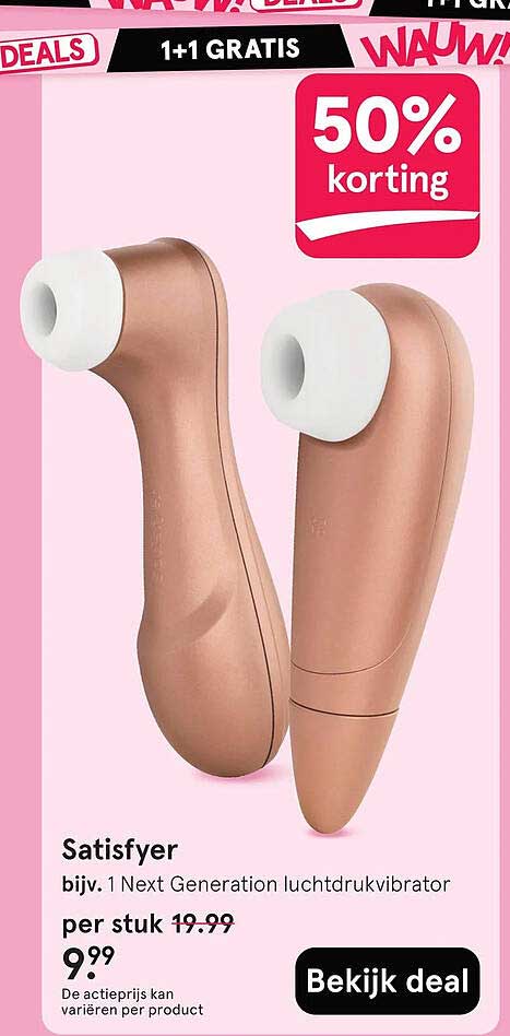 Satisfyer bijv. 1 Next Generation luchtdrukvibrator 1+1 GRATIS