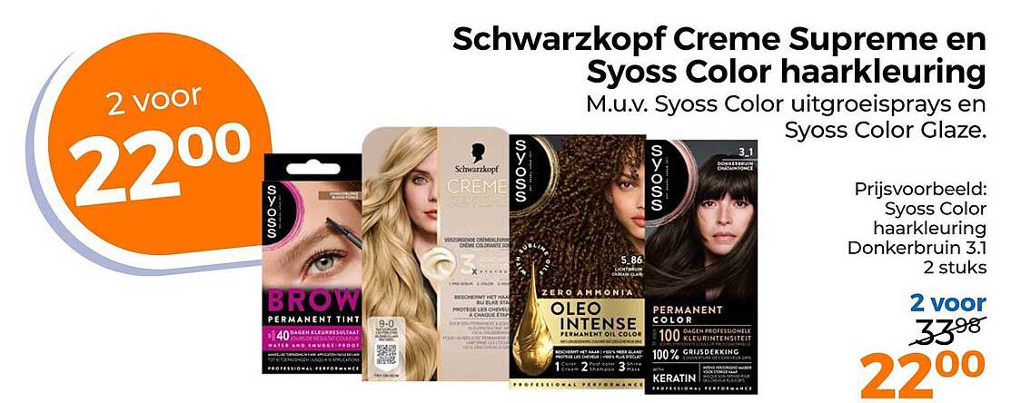 Schwarzkopf Creme Supreme en Syoss Color haarkleuring