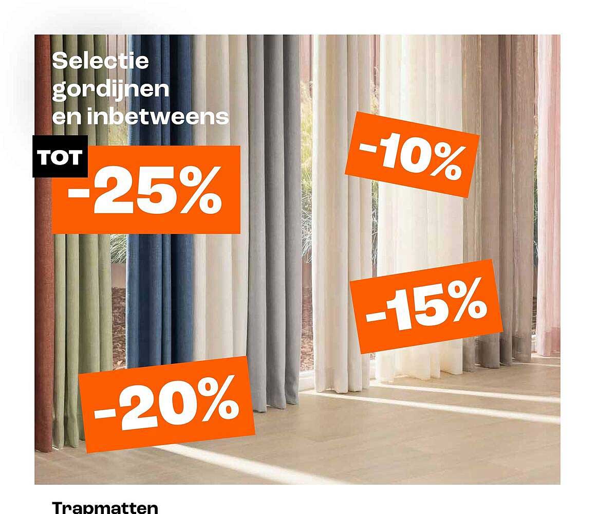 Selectie gordijnen en inbetweens TOT -25%