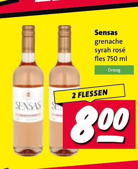 Sensas grenache syrah rosé fles 750 ml 2 FLESSEN
