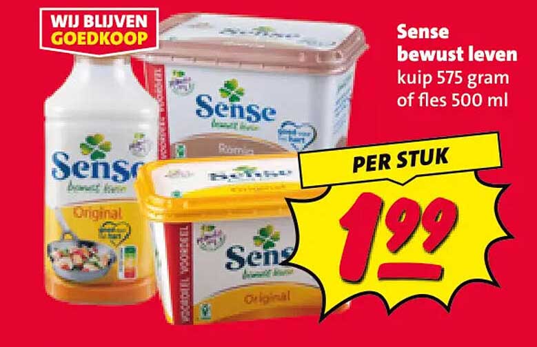 Sense bewust leven kuip 575 gram of fles 500 ml PER STUK