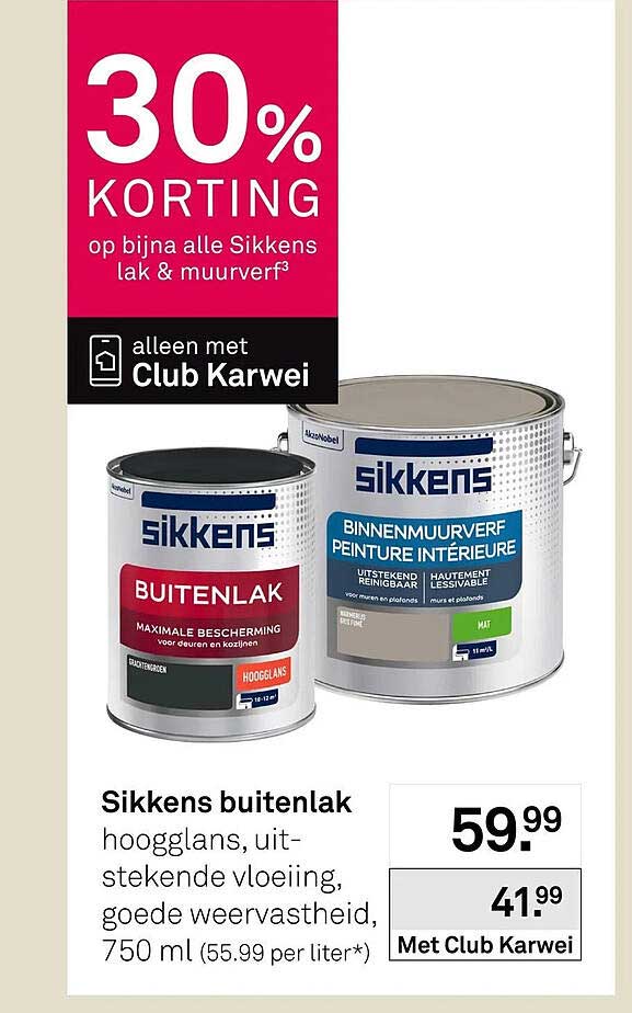 Sikkens buitenlak hoogglans, uitstekende vloeiing, goede weersvastheid, 750 ml