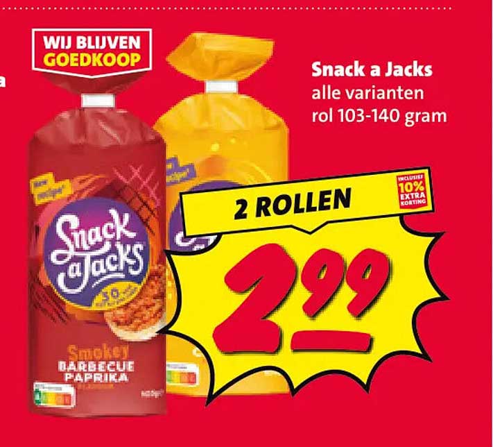 Snack a Jacks alle varianten rol 103-140 gram 2 ROLLEN