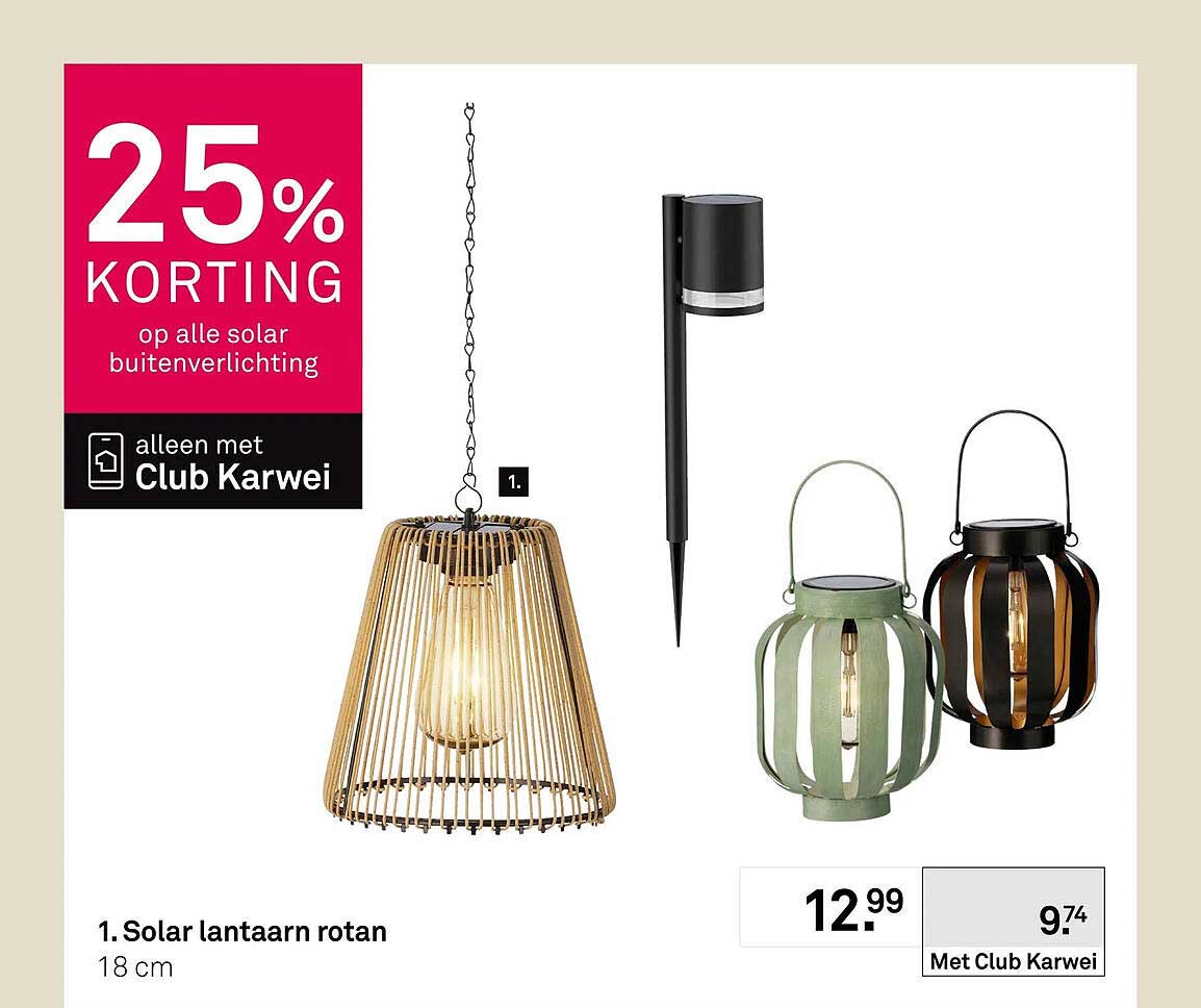 Solar lantaarn rotan 18 cm