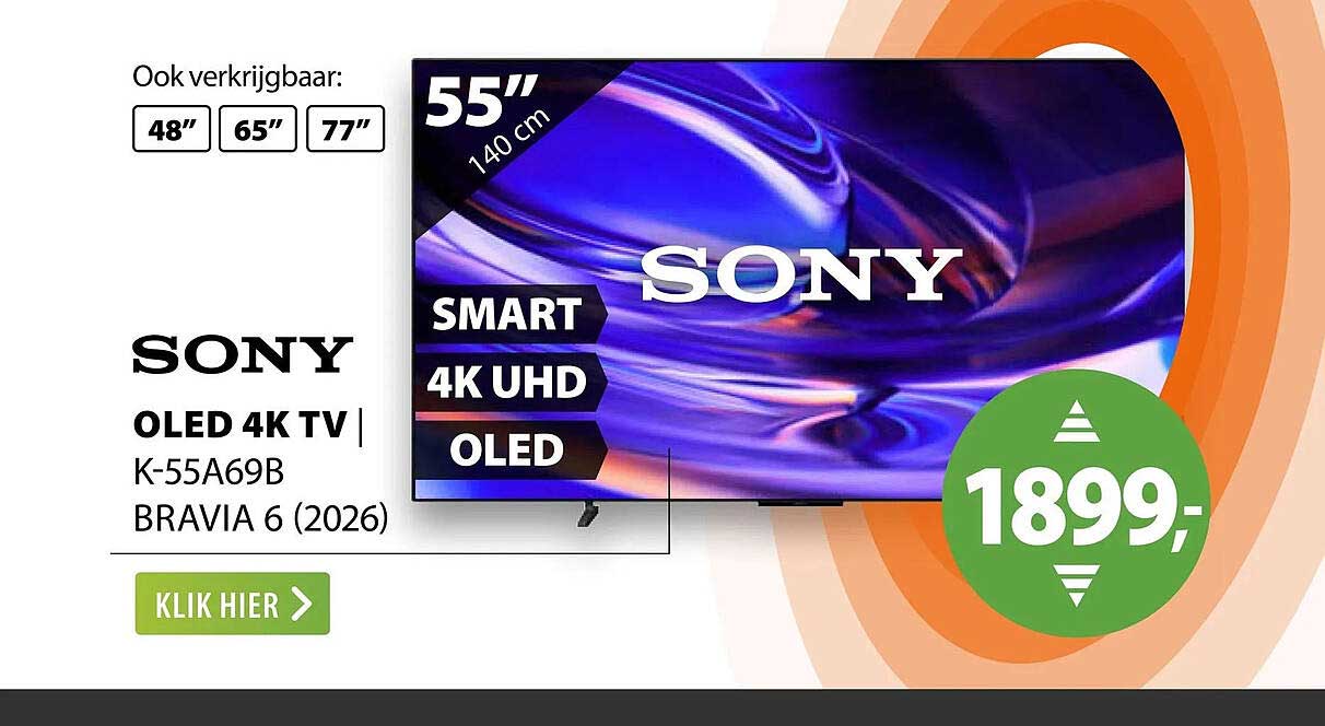 SONY OLED 4K TV K-55A69B BRAVIA 6 (2026)