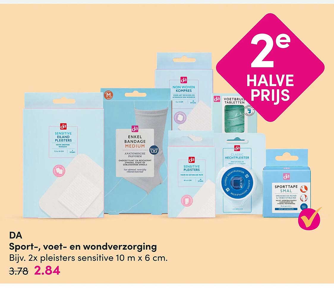 Sport-, voet- en wondverzorging 2e halve prijs