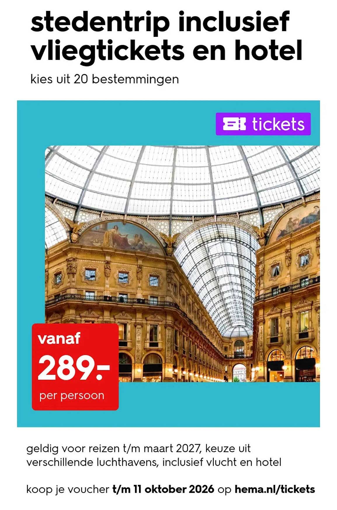 stedentrip inclusief vliegtickets en hotel