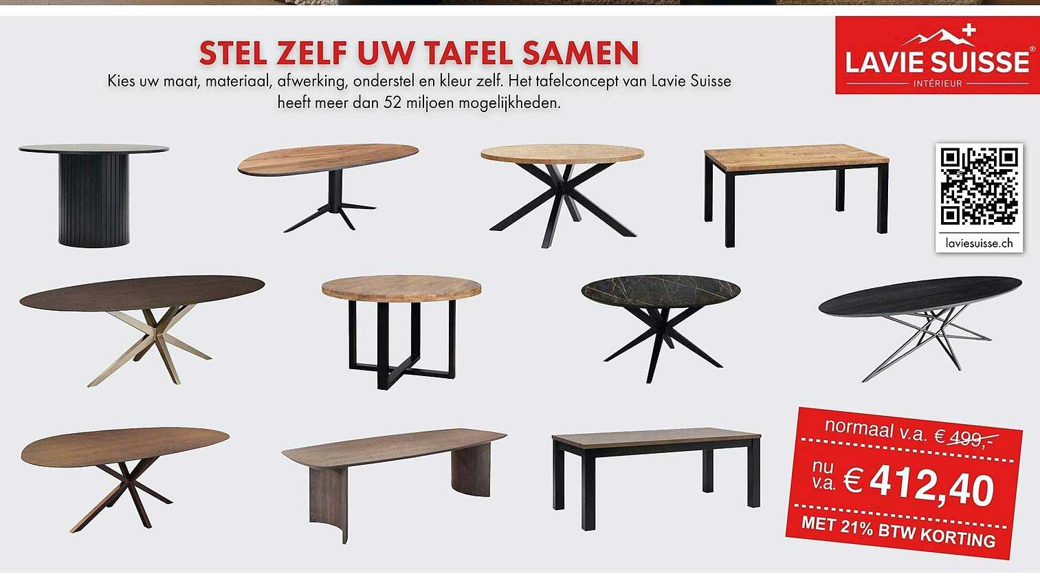 Stel zelf uw tafel samen
