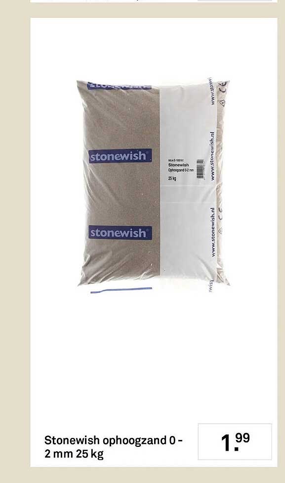Stonewish ophoogzand 0 - 2 mm 25 kg