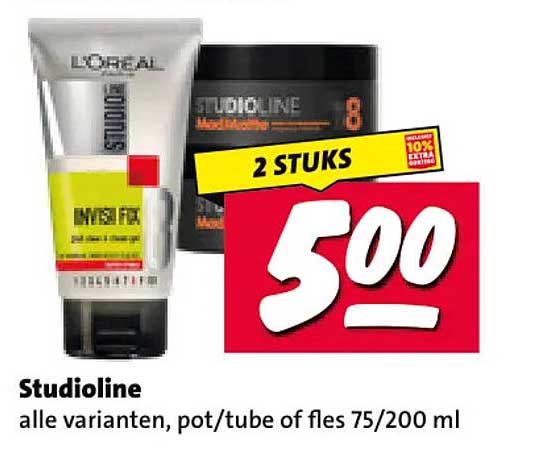 Studioline alle varianten, pot/tube of fles 75/200 ml 2 STUKS