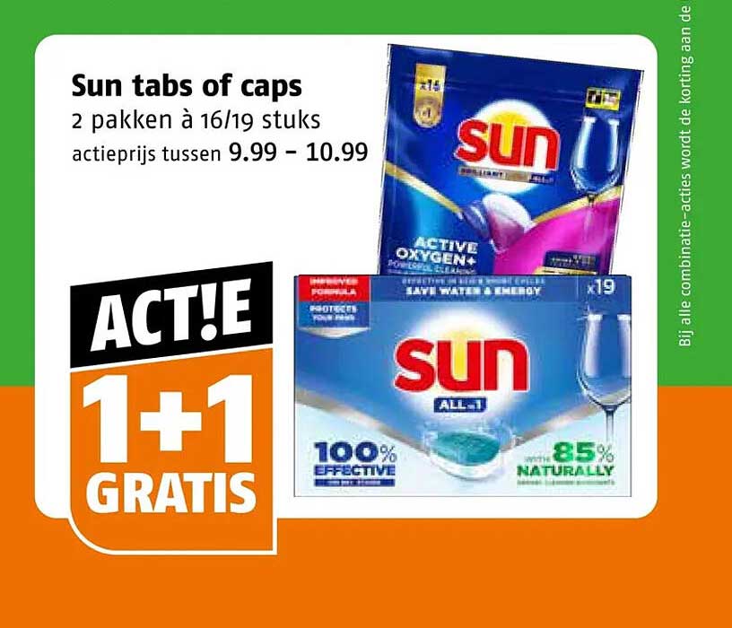 Sun tabs of caps 1+1 gratis