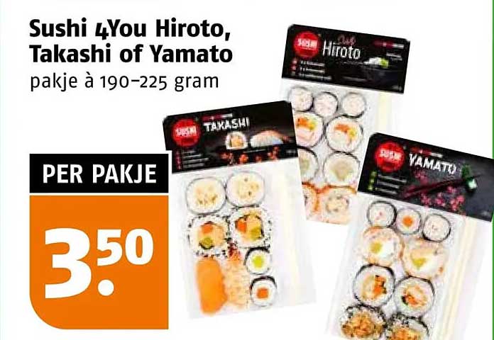 Sushi 4You Hiroto, Takashi of Yamato pakje à 190-225 gram