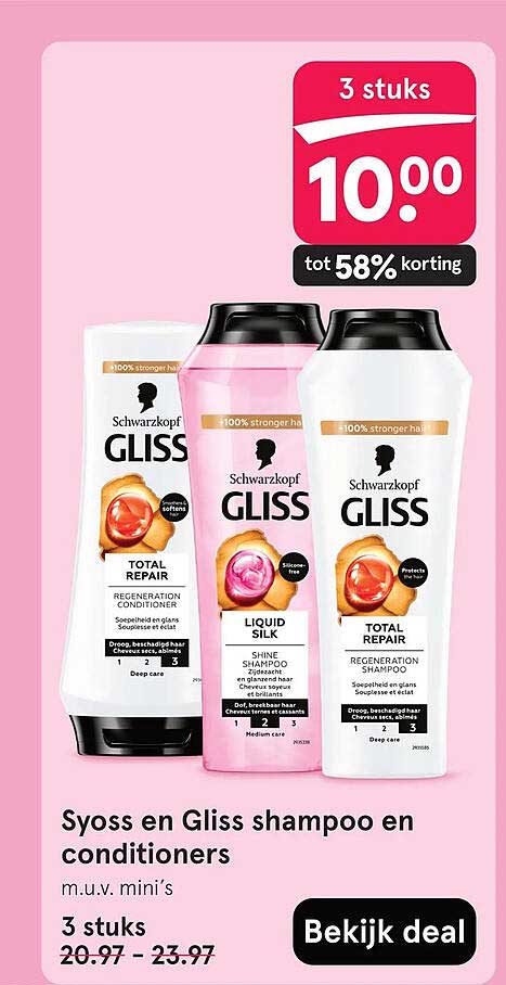 Syoss en Gliss shampoo en conditioners