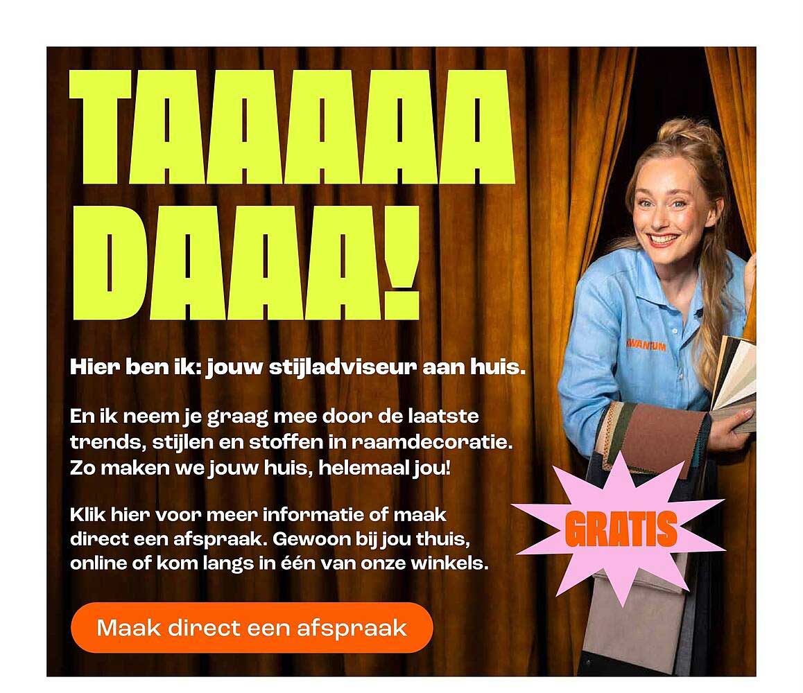TAAAA DAAA! Hier ben ik: jouw stijladviseur aan huis. GRATIS