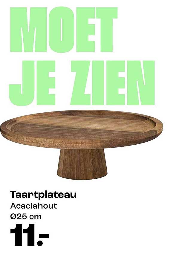 Taartplateau Acaciahout Ø25 cm