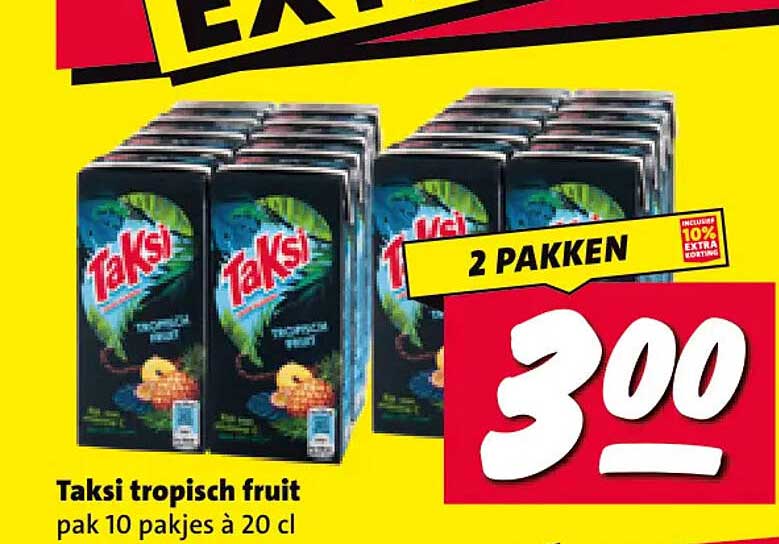 Taksi tropisch fruit pak 10 pakjes à 20 cl 2 pakken