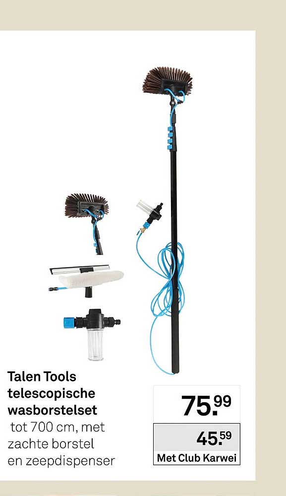 Talen Tools telescopische wasborstelset