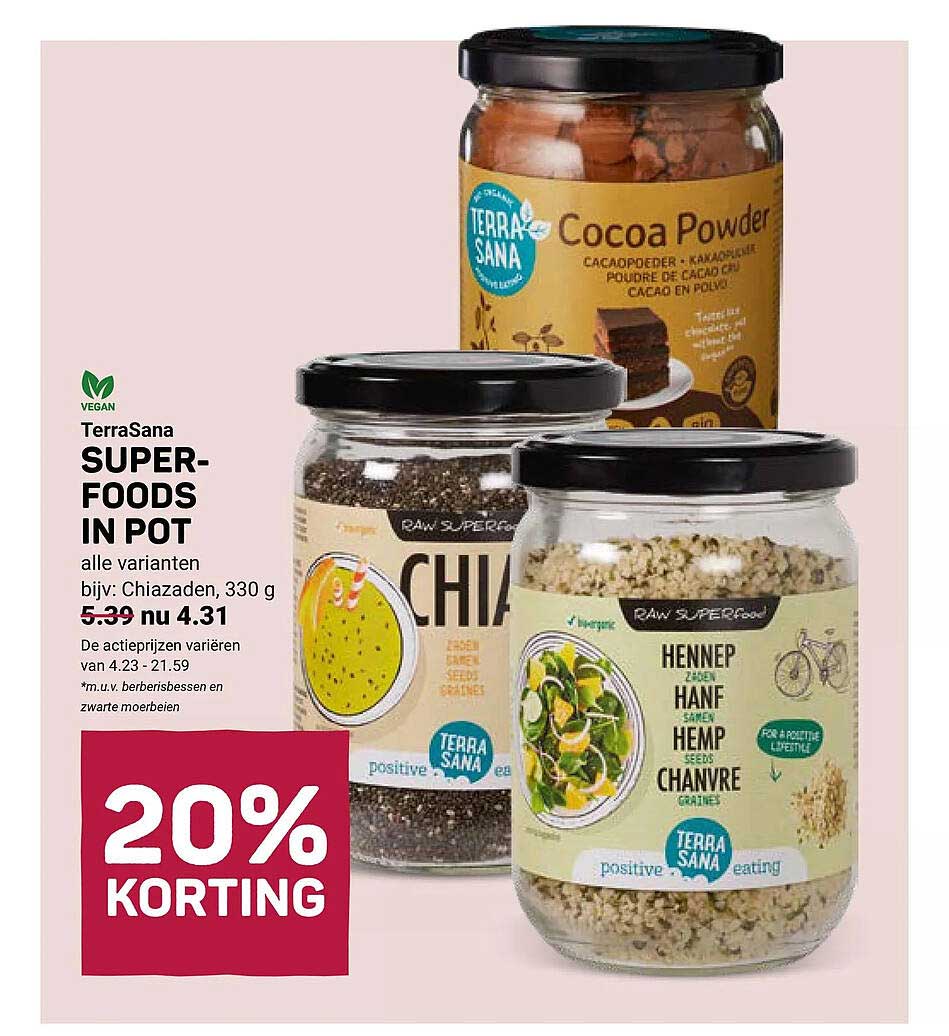 TerraSana SUPER-FOODS IN POT 20% KORTING