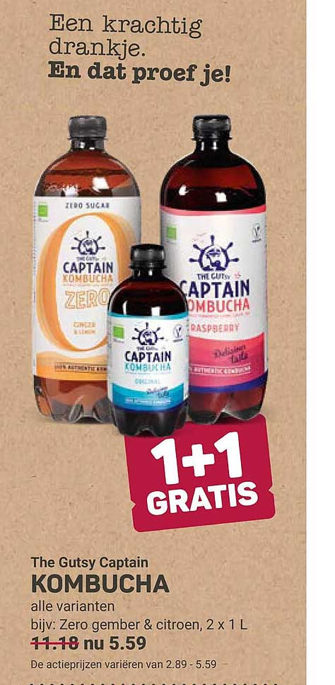 The Gutsy Captain KOMBUCHA 1+1 GRATIS