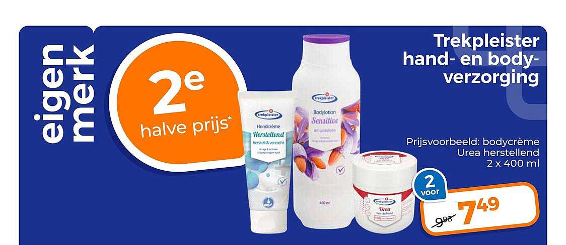 Trekpleister hand- en body-verzorging 2e halve prijs