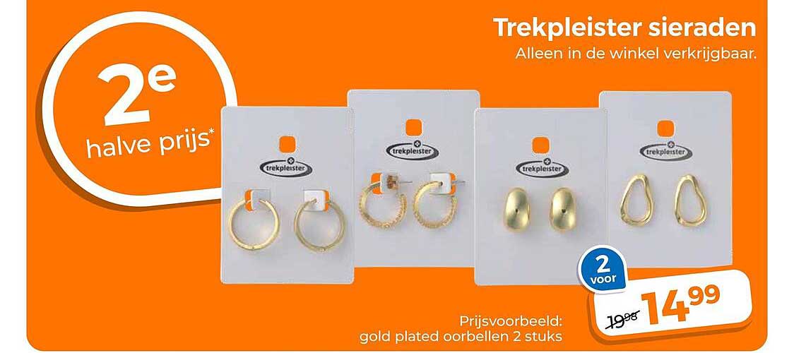 Trekpleister sieraden 2e halve prijs