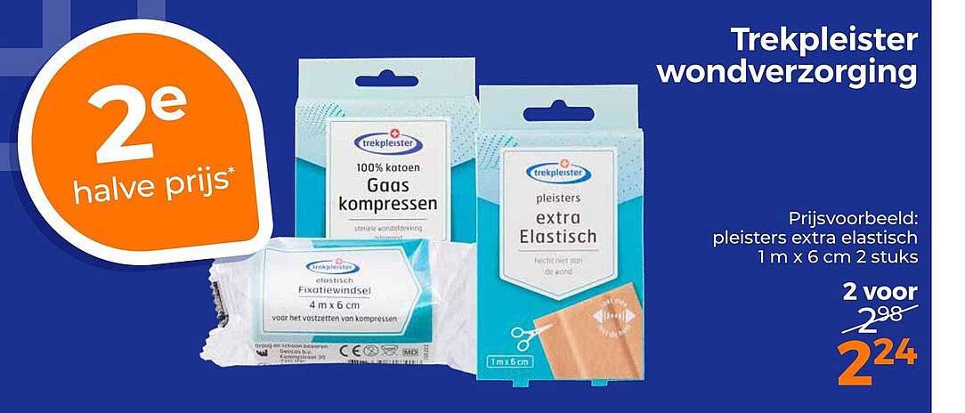 Trekpleister wondverzorging 2e halve prijs
