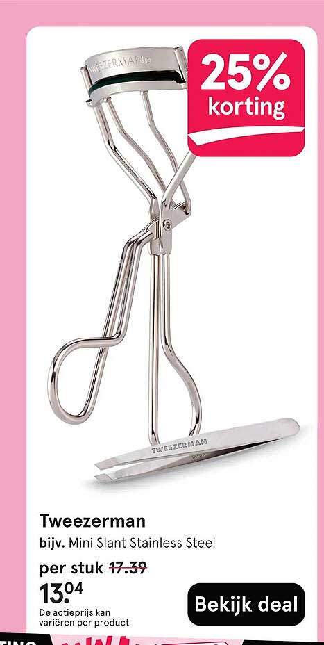 Tweezerman bijv. Mini Slant Stainless Steel 25% korting