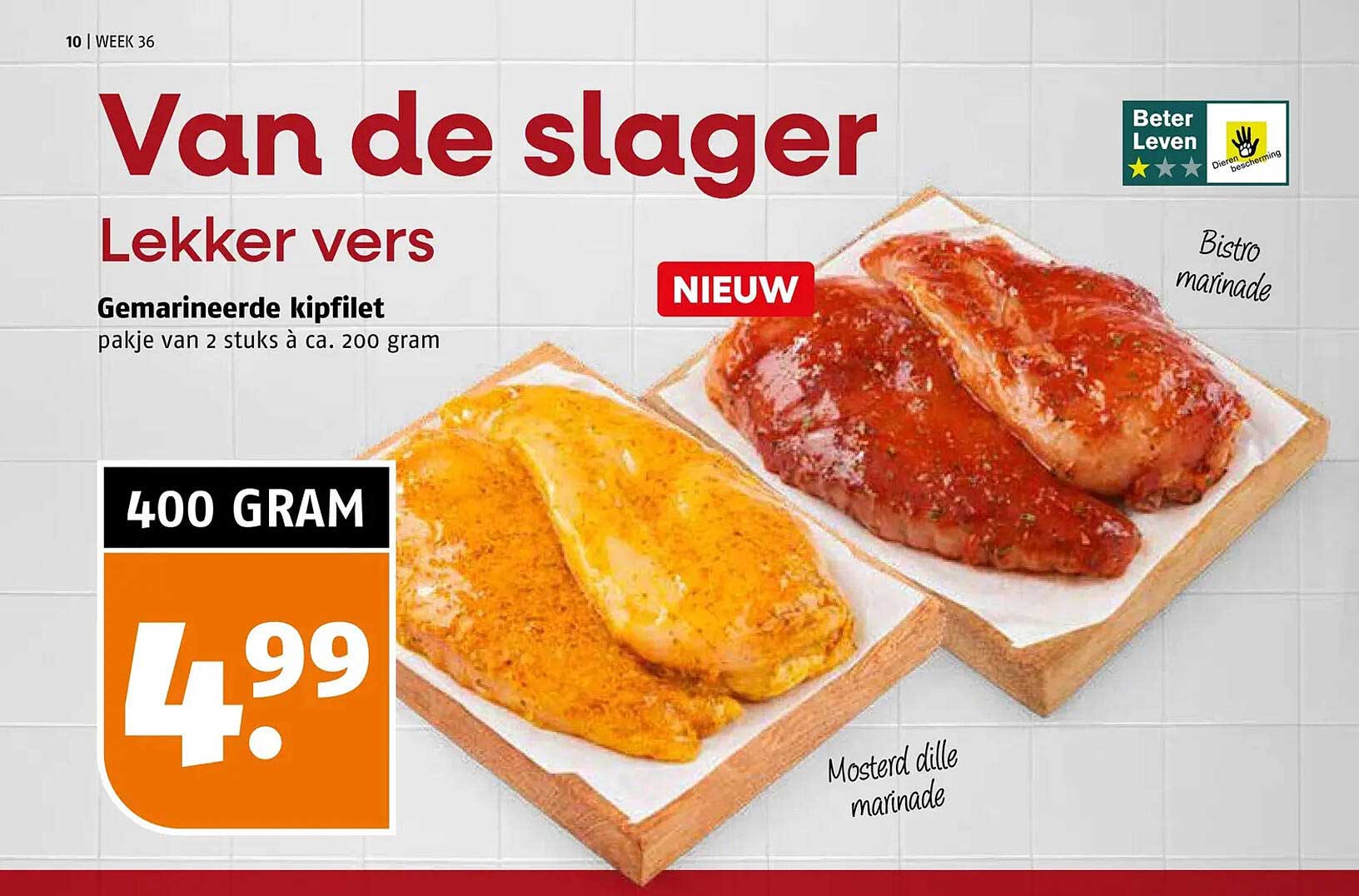 Van de slager Lekker vers Gemarineerde kipfilet 400 GRAM