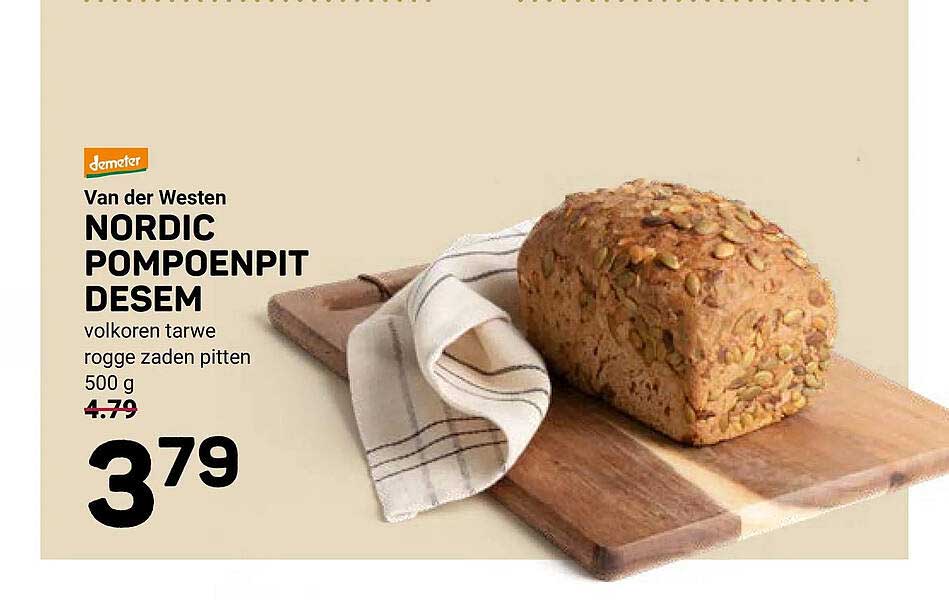 Van der Westen NORDIC POMPOENPIT DESEM volkoren tarwe rogge zaden pitten 500 g