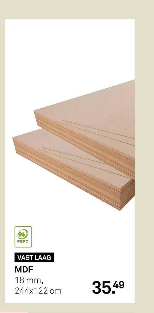 VAST LAAG MDF 18 mm, 244x122 cm