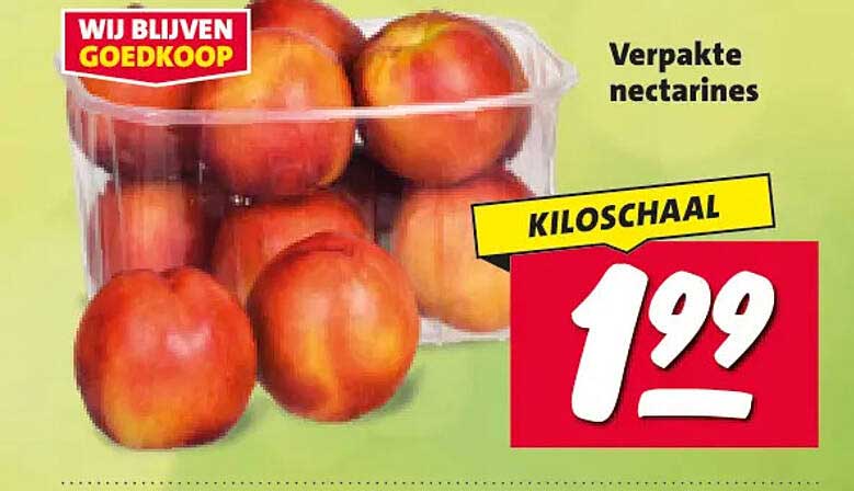 Verpakte nectarines KILOSCHAAL