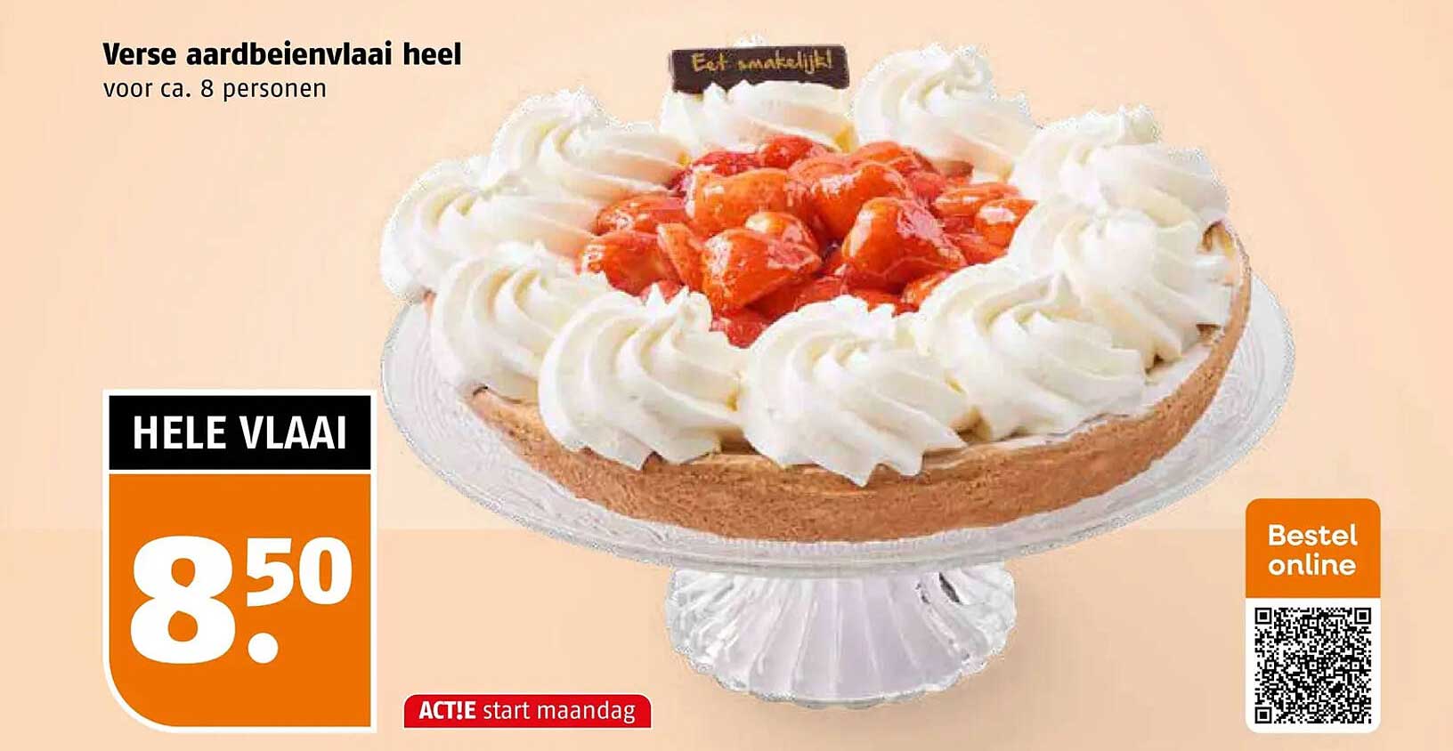 Verse aardbeienvlaai heel voor ca. 8 personen