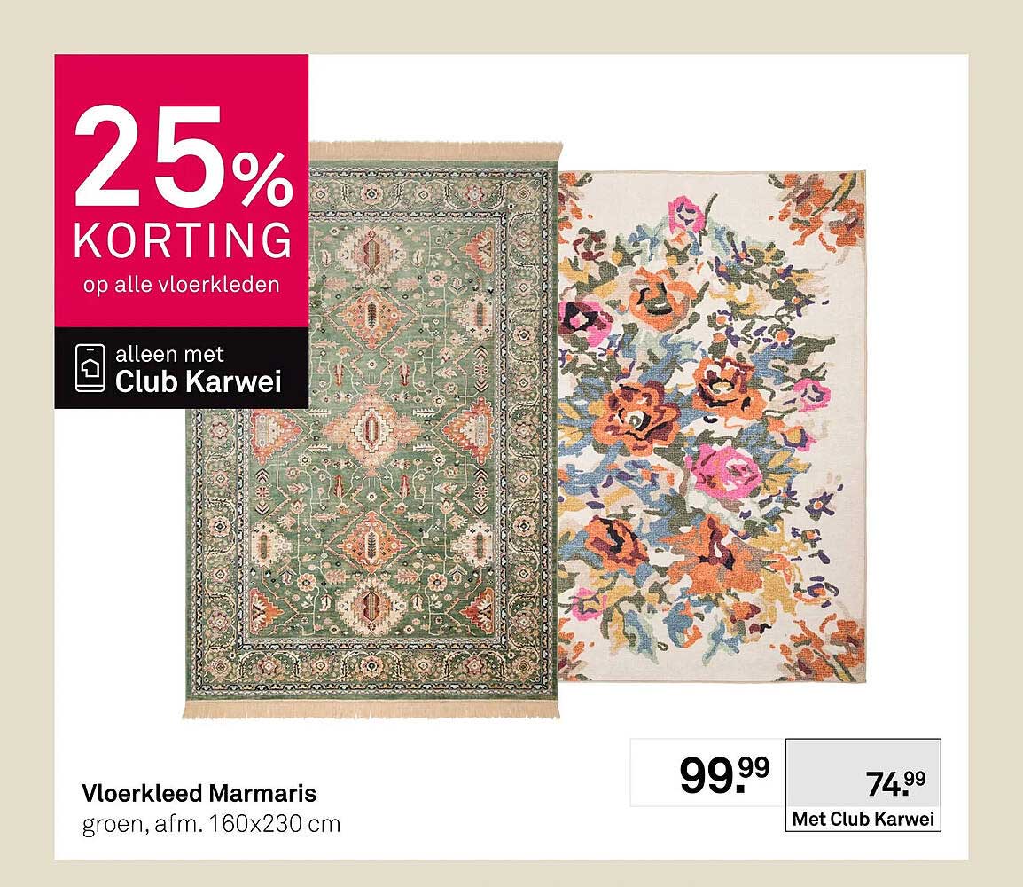 Vloerkleed Marmaris groen, afm. 160x230 cm 25% KORTING