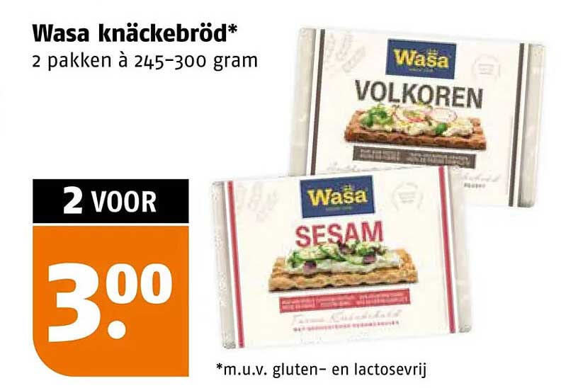 Wasa knäckebröd* 2 pakken à 245-300 gram