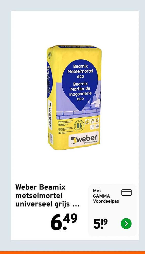 Weber Beamix metselmortel universeel grijs