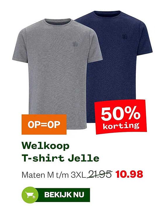 Welkoop T-shirt Jelle 50% korting