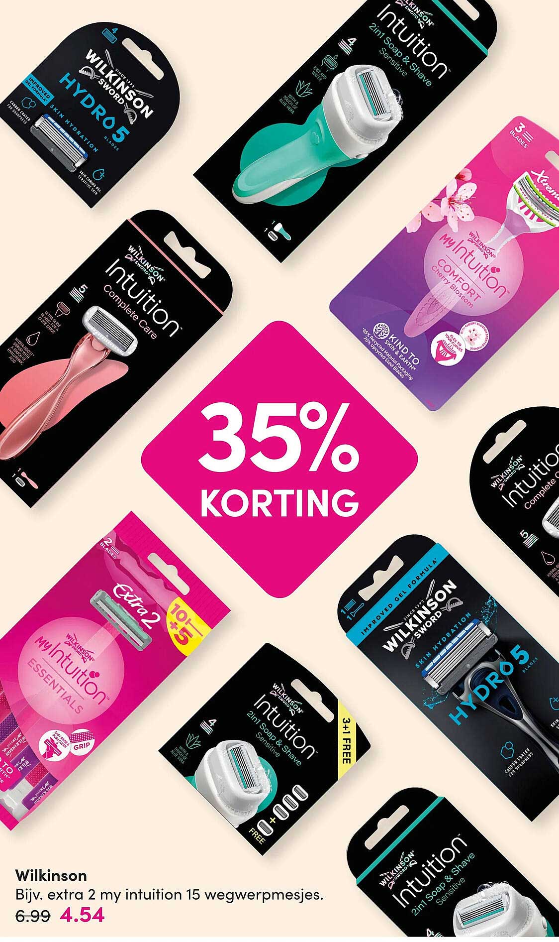 Wilkinson Bijv. extra 2 my intuition 15 wegwerpmesjes. 35% KORTING