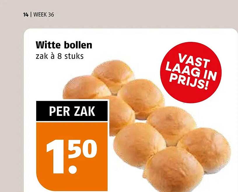 Witte bollen zak à 8 stuks