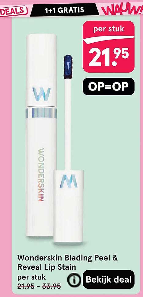 Wonderskin Blading Peel & Reveal Lip Stain 1+1 GRATIS