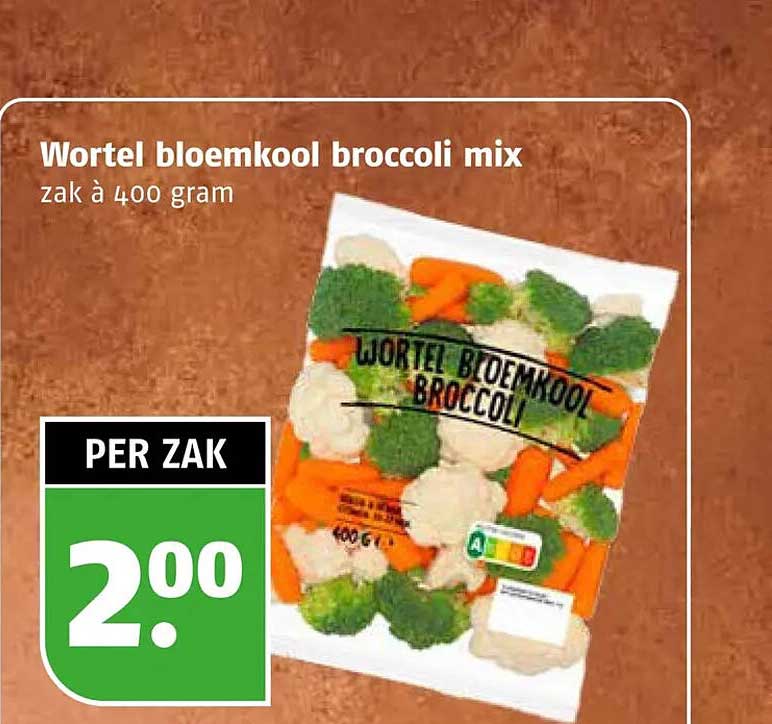 Wortel bloemkool broccoli mix zak à 400 gram