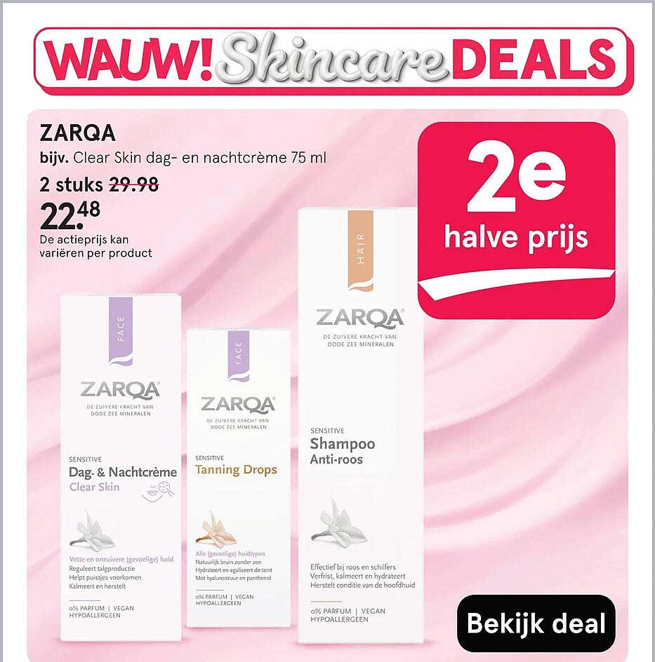 ZARQA bijv. Clear Skin dag- en nachtcrème 75 ml 2e halve prijs