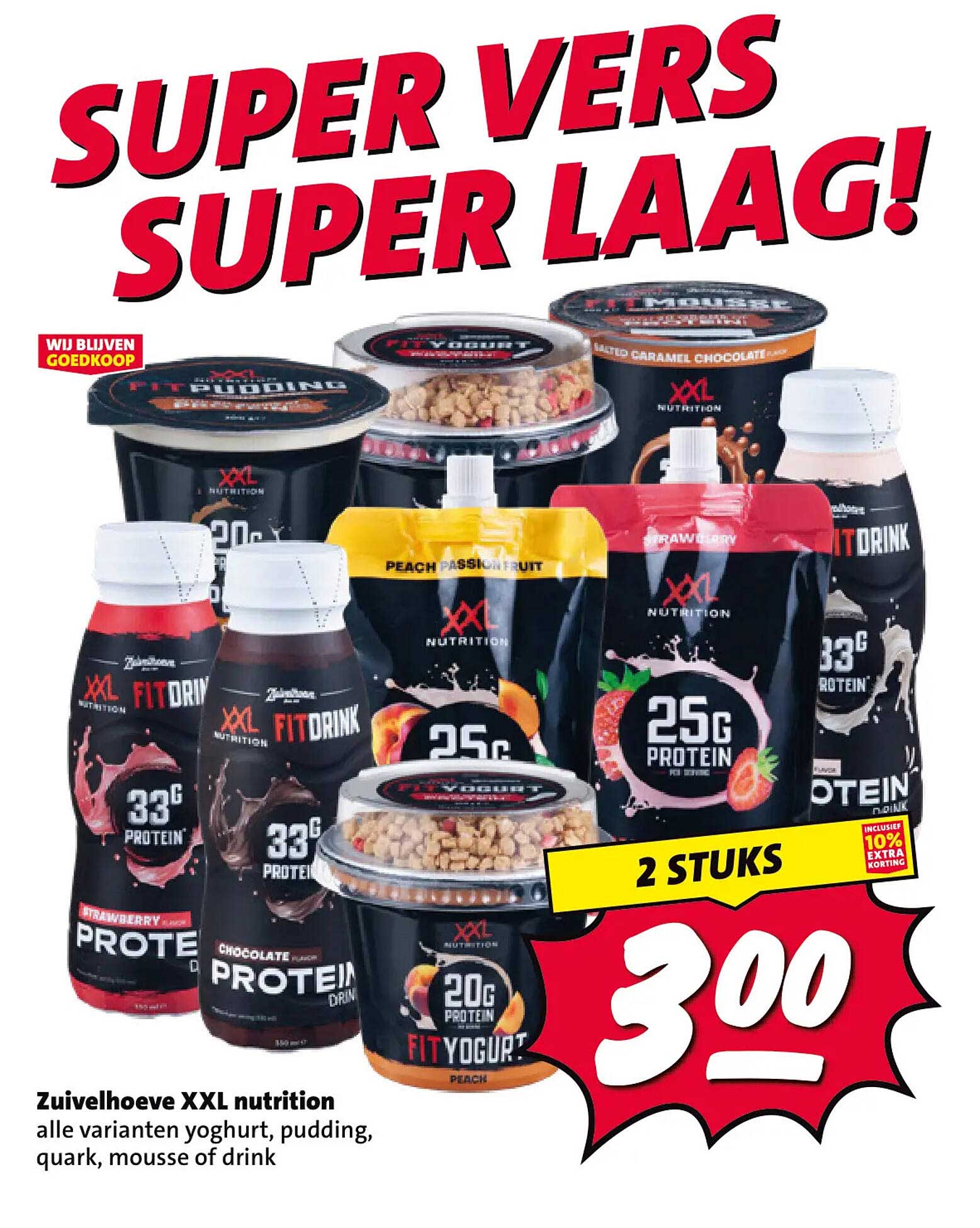 Zuivelhoeve XXL nutrition alle varianten yoghurt, pudding, quark, mousse of drink