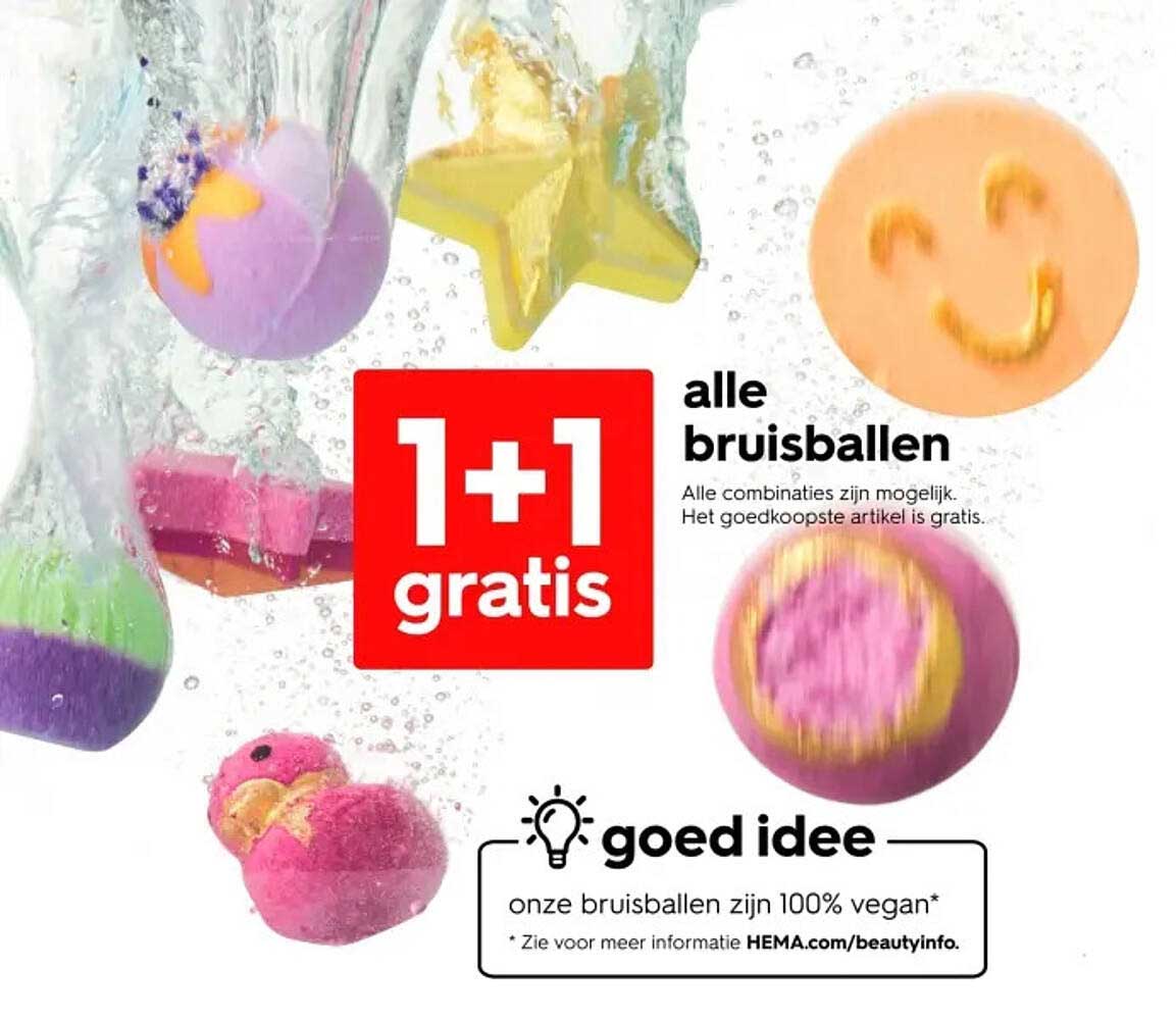 1+1 gratis alle bruisballen