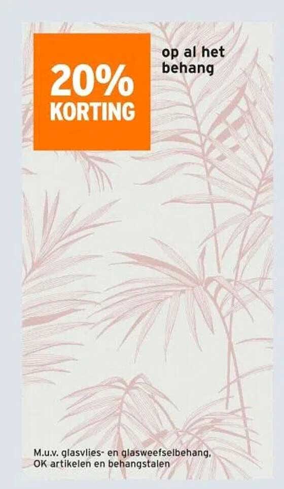 20% KORTING op al het behang