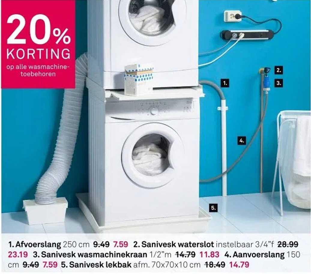 20% KORTING op alle wasmachine-toebehoren