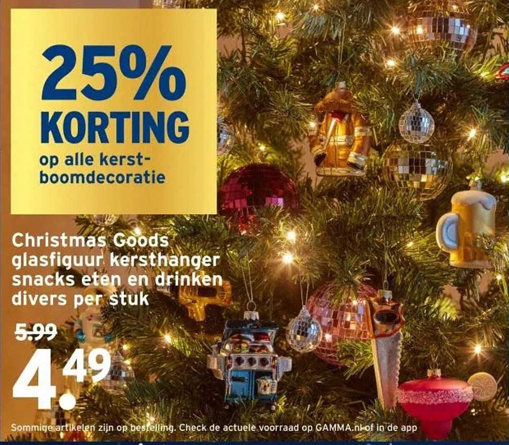 25% KORTING op alle kerst-boomdecoratie