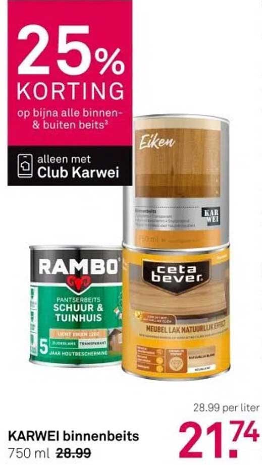 25% KORTING op bijna alle binnen- & buiten beits